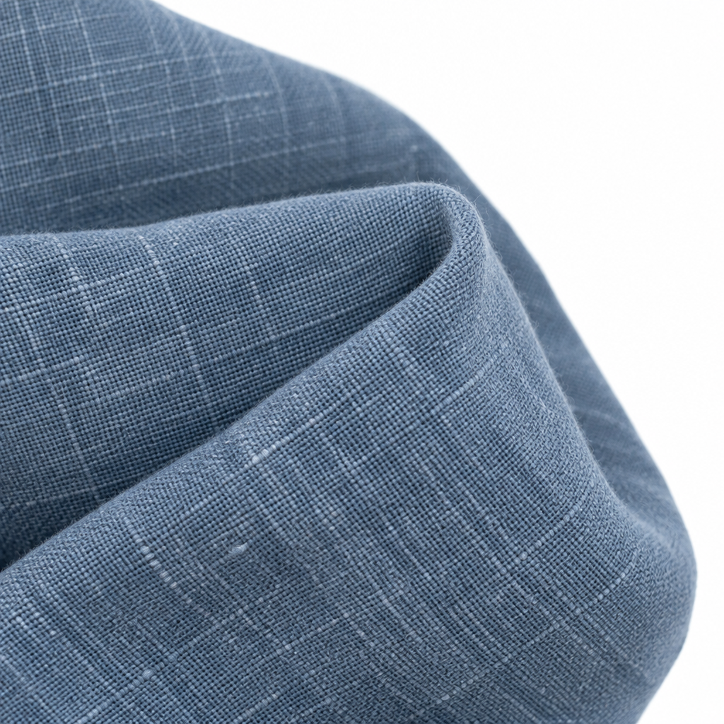 Everyday Blue Linen close up texture