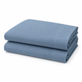 Blue Cotton Pillowcase Set folded stack