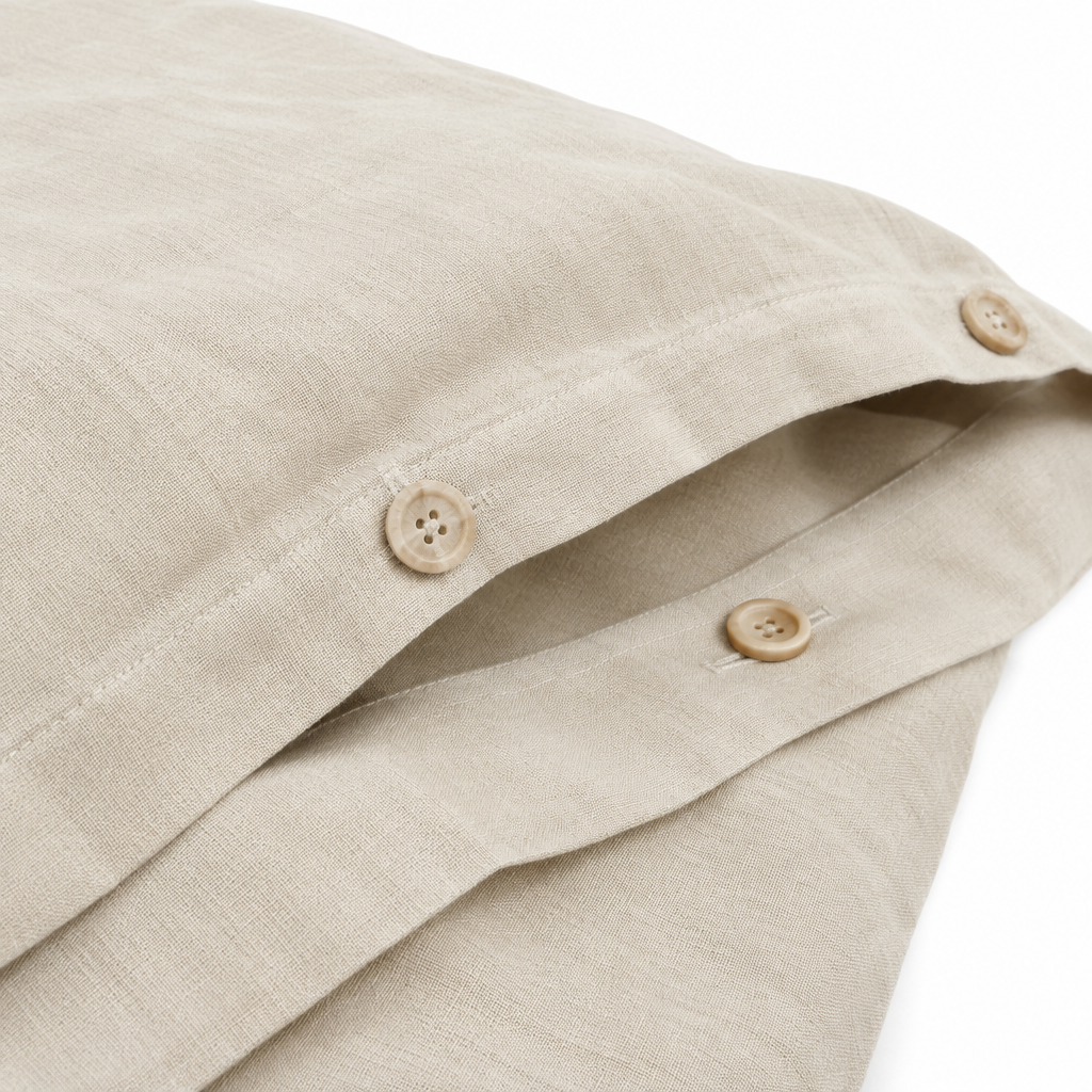 Cream Cotton Duvet Cover fabric texture close up