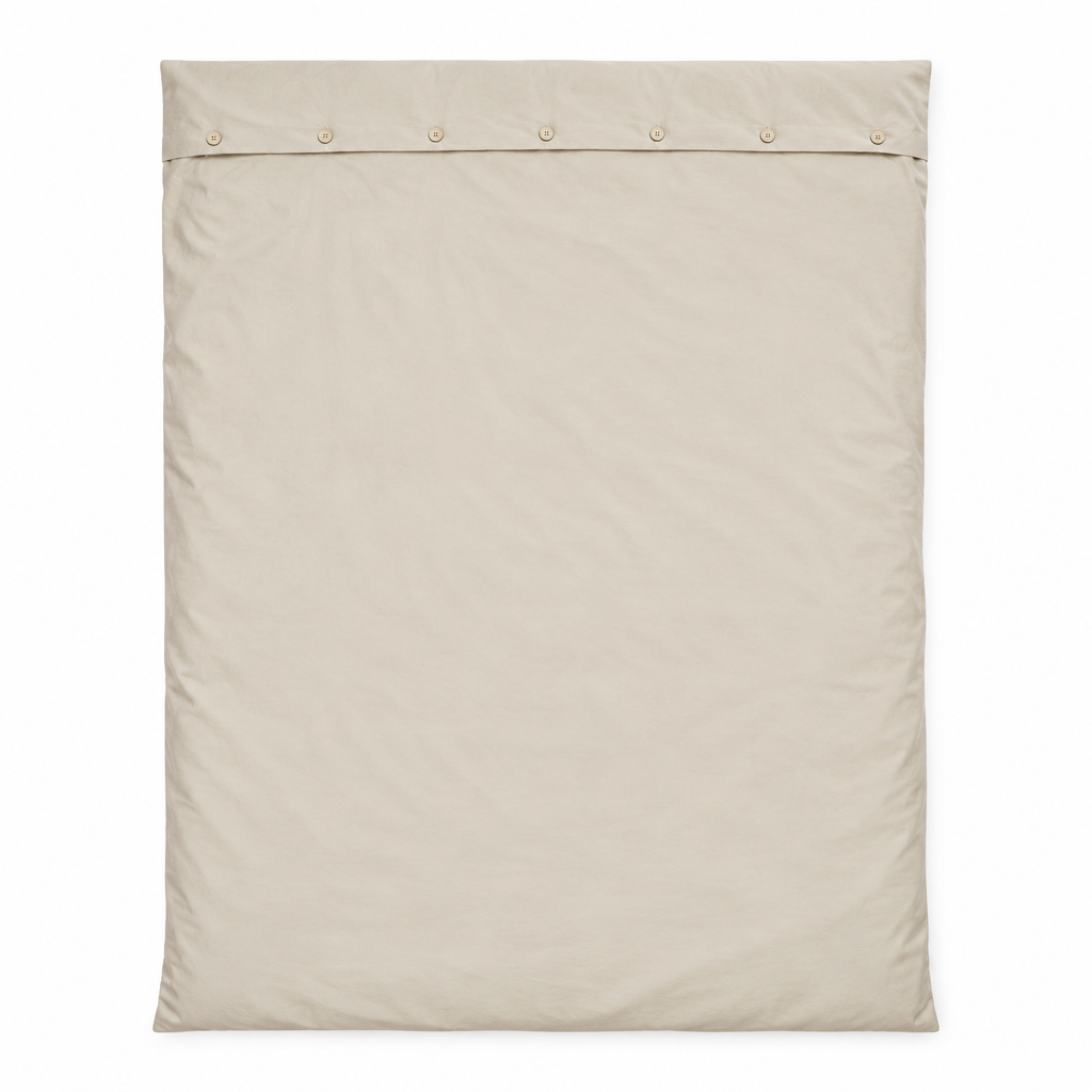 Cream Cotton Duvet Cover flat lay