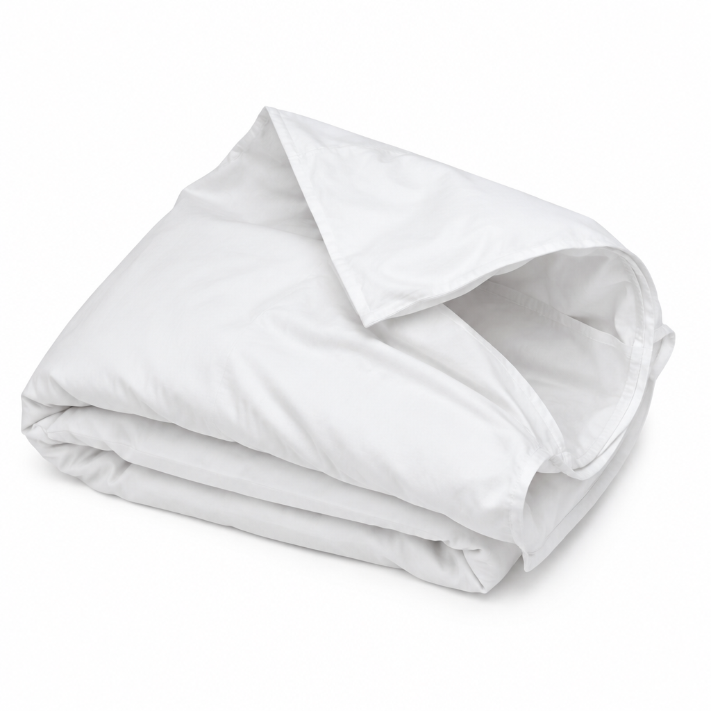 White Cotton Duvet Cover loosely folded view