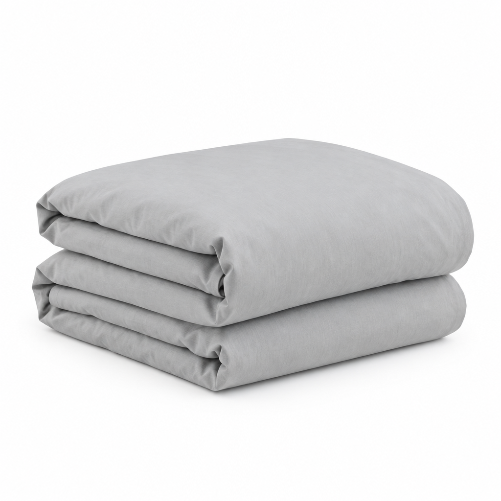 Grey Cotton Duvet Cover folded stack
