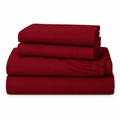 Red Cotton Sheet Set folded stack
