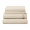 Cream Cotton Sheet Set folded stack