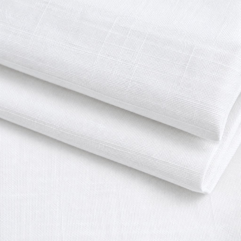 White Cotton Sheet Set fabric texture close up