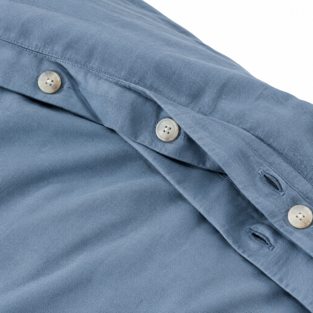 Blue Cotton Duvet Cover fabric texture close up