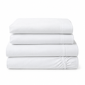 White Cotton Sheet Set folded stack