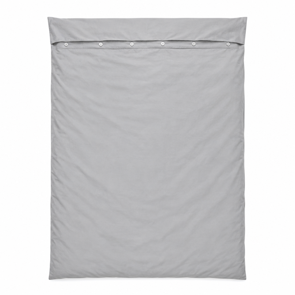 Grey Cotton Duvet Cover flat lay
