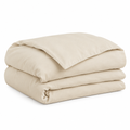 Cream Cotton Duvet Cover folded stack