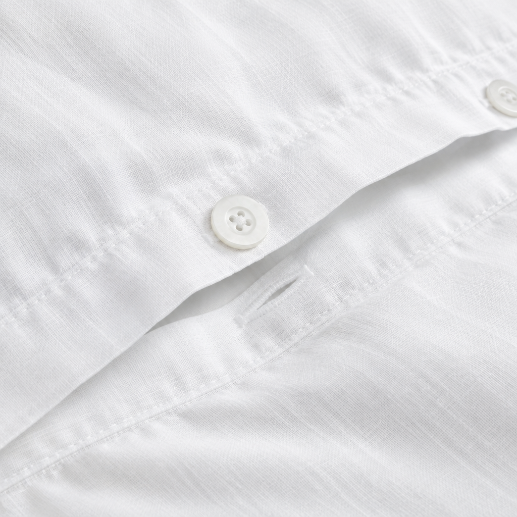 White Cotton Duvet Cover fabric texture close up